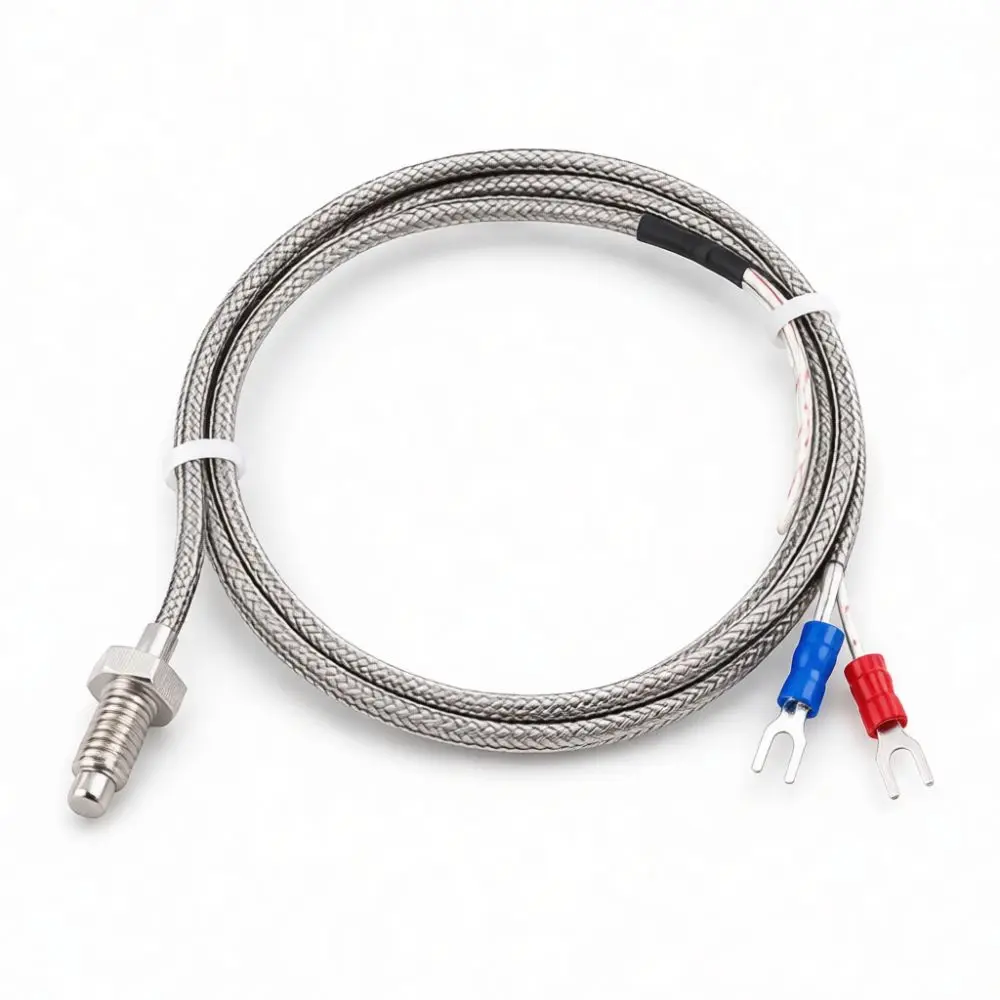 Industrial M6 Thread Thermocouple Probe PT100 Temperature Sensor Waterproof Detector For Heating Cooling Control System