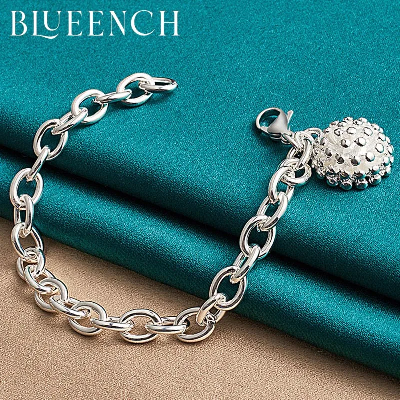 

Blueench 925 Sterling Silver Cuban Bracelet Mushroom Head Pendant for Women's Party Niche Design Jewelry