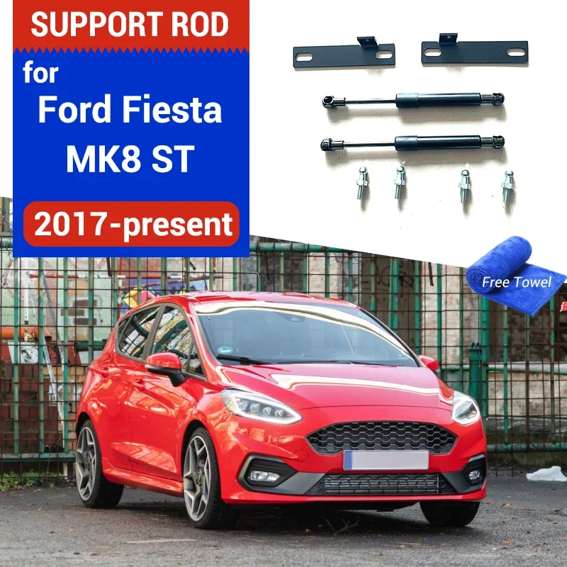 Car Front Bonnet Hood Modify Gas Damper Lift Support Shock Accessories Absorber Strut Bars for Ford Fiesta ST MK8 2017-2023 2024