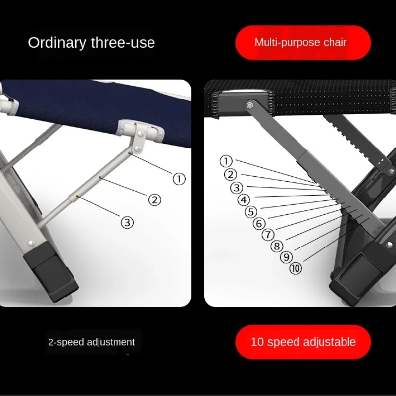 Silla plegable versátil para oficina, sillón reclinable multifuncional para playa, almacenamiento compacto y fácil