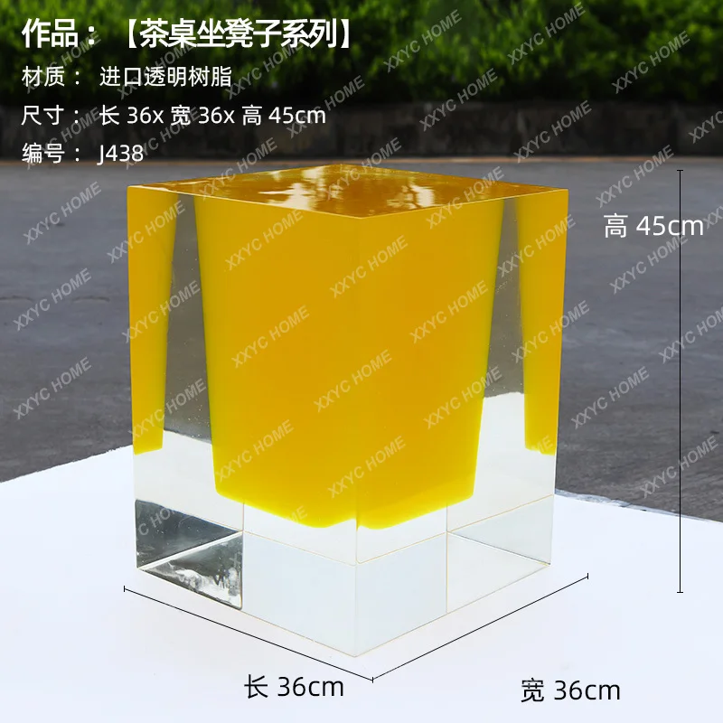 

Transparent resin stool villa model room living room hotel business negotiation tea room acrylic stool