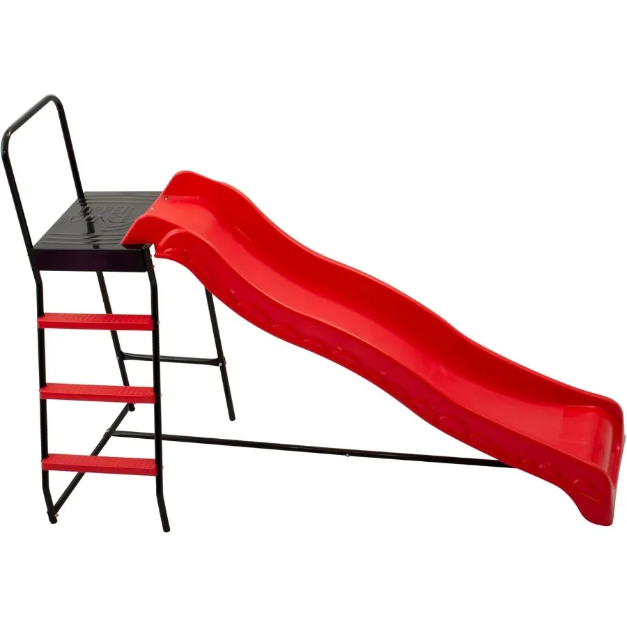 Fun Indoor & Outdoor Ladder and Wave Slide Set – Perfect for Round or Rectangle Trampolines with or Without Net