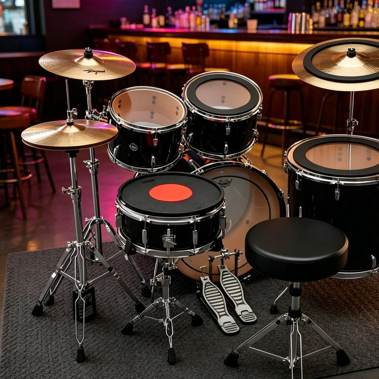 Rubber Drum and Cymbal Mutes Noise Reduction Drum Mute Pad Set Musical Instrument Accessory Removable Center for Home Practice view 4
