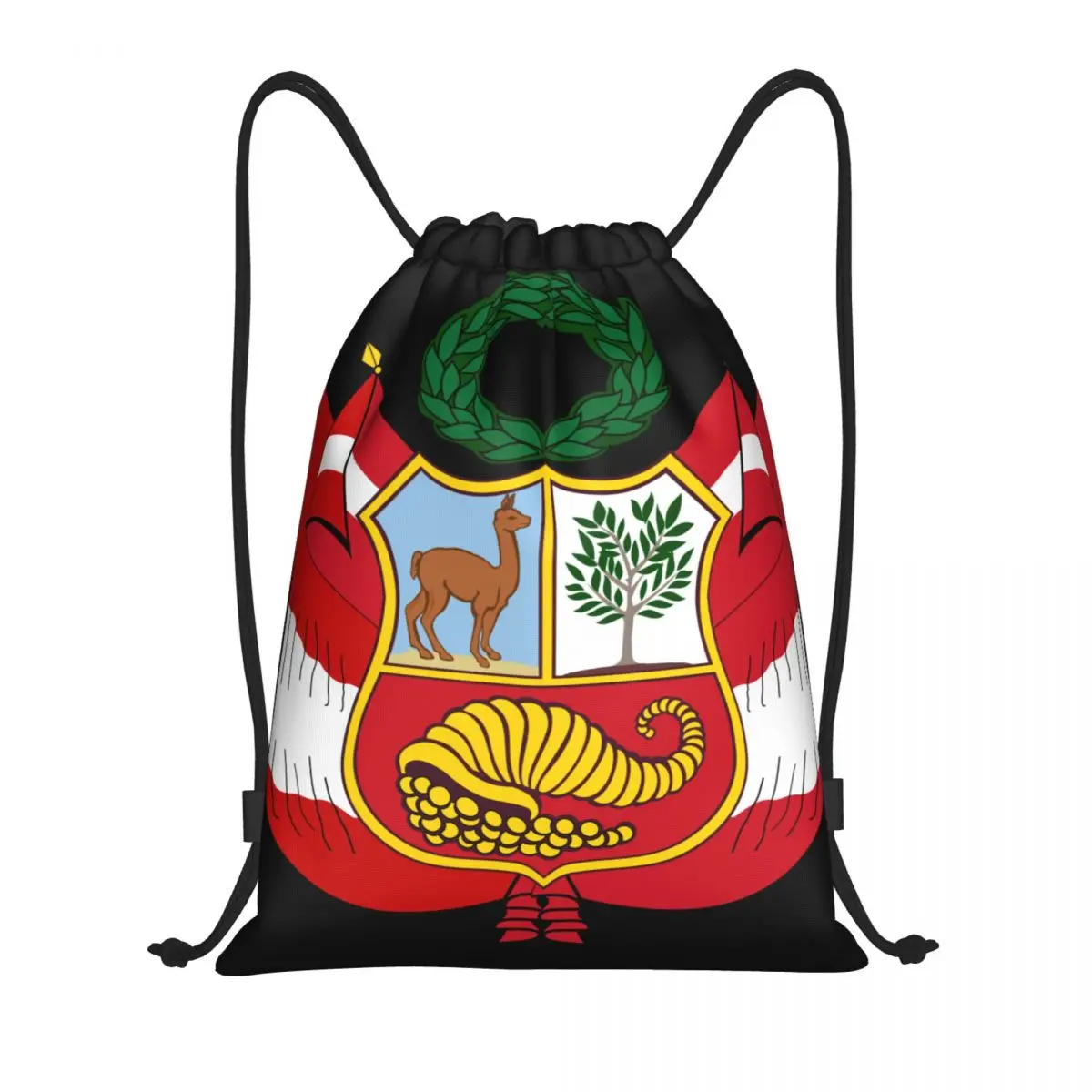 

Peruvian Coat Of Arms Multi-function Portable Drawstring Bags Sports Bag Book Bag For Travelling