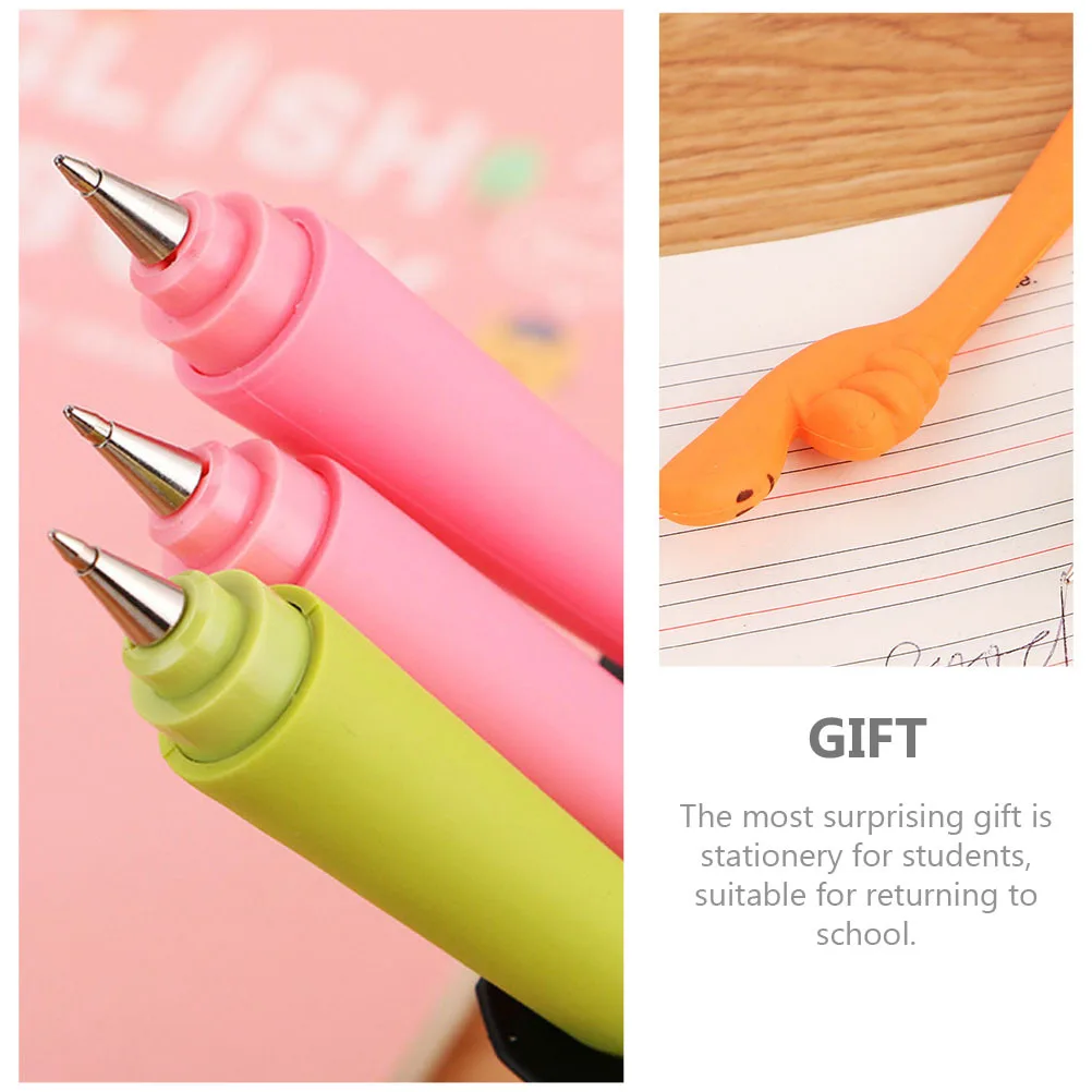 8 pçs engraçado expressão dos desenhos animados esferográfica de silicone para crianças estudantes escrevendo canetas criativo gesto design portátil diversão canetas