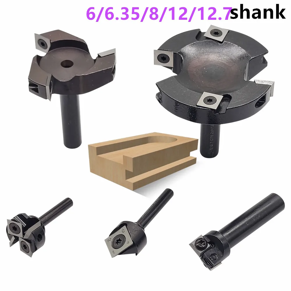 

1Pcs1/4 6mm 8mm 12mm 12.7mm Shank Router Bit With Milling Cutter Cemented Carbide Woodworking Bit Spoilboard Disassemble Drill