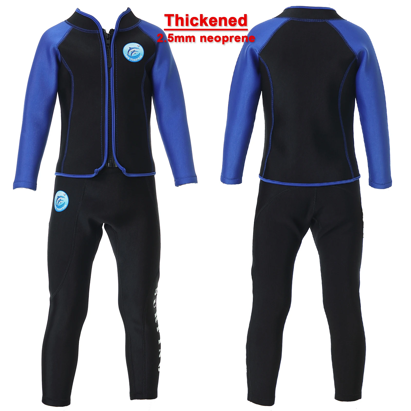 

2-Piece Girls Boys Wetsuit 2.5MM Neoprene Scuba Freediving Tops+Pants Anti-UV Surfing Swimming Diving Children's Jellyfish Suits