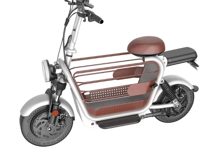 Foldable Electric Scooter  ，Family E‑Bike With Large Pet Basket For Kids Pets City Commuter Electric Bicycle