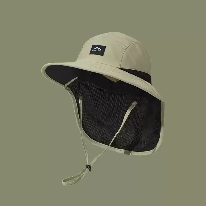 Unisex Sommer breite Krempe wasserdicht schnell trocknend Panama Caps Outdoor Visier Eimer Hüte Mesh atmungsaktiv Sonnenhut mit Nackenklappe