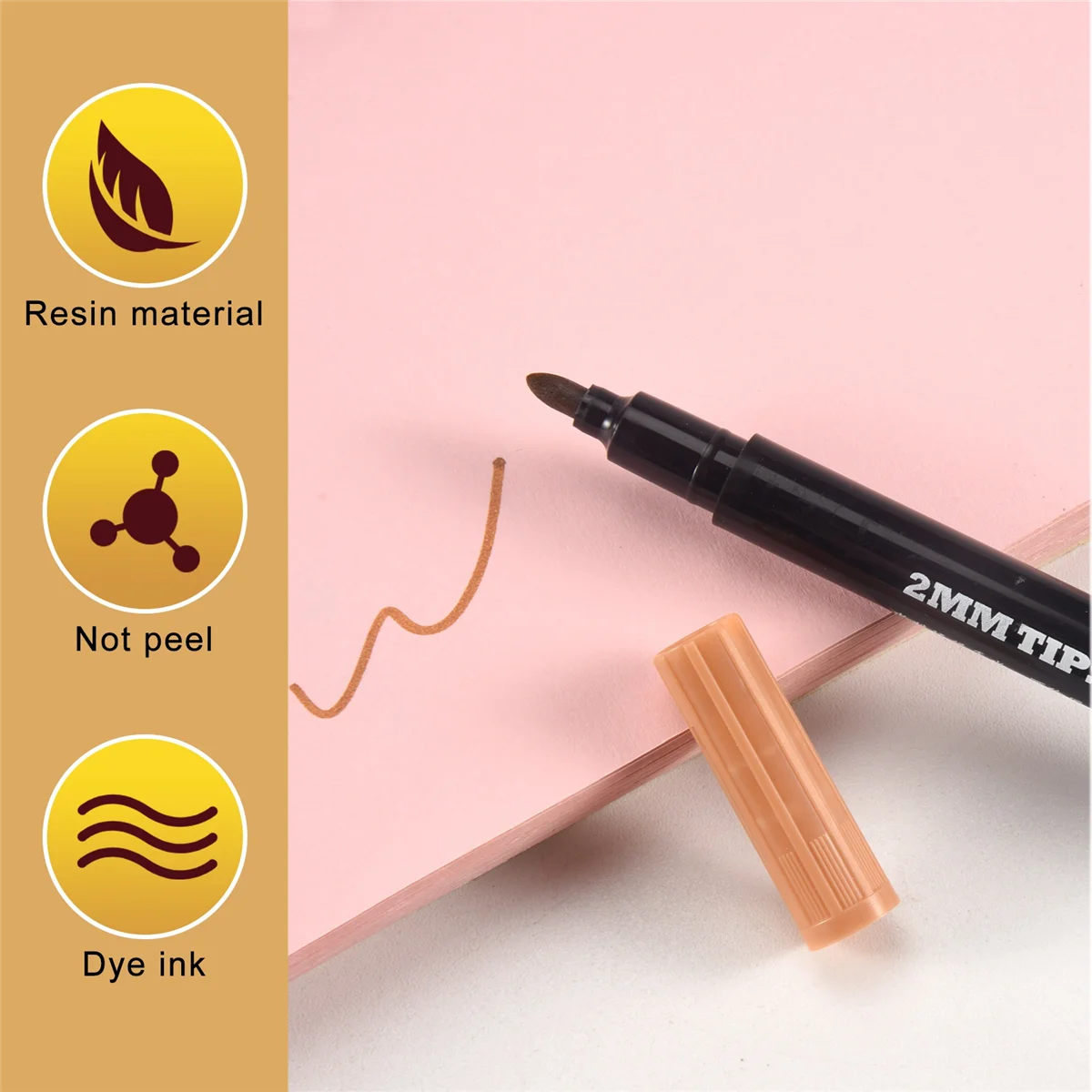 Y14A1 x Fabric Marker Pens Permanent Colors For DIY Textile Clothes T-Shirt Shoes brown