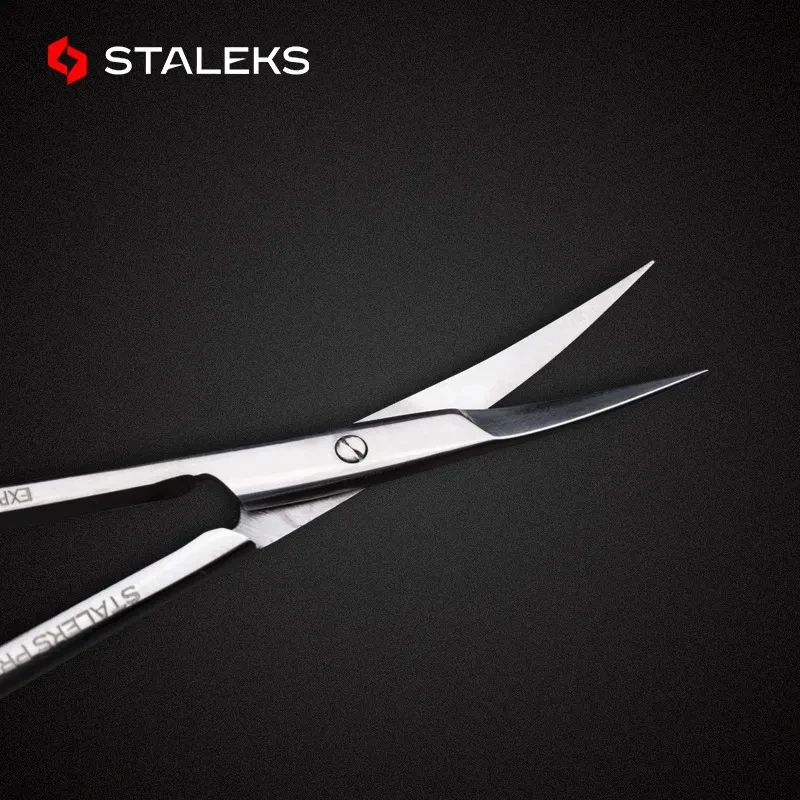 STALEKS High Quality Nail Cuticle Scissors Stainless Steel Eyebrow Scissors Trim Nose Hair Makeup Tool For Left-handed Users