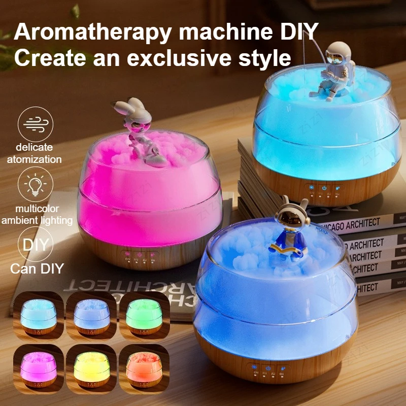 Creative DIY Aromatherapy Machine Ultrasonic Atomization Colorful Night Light Silent Home Aromatherapy Machine