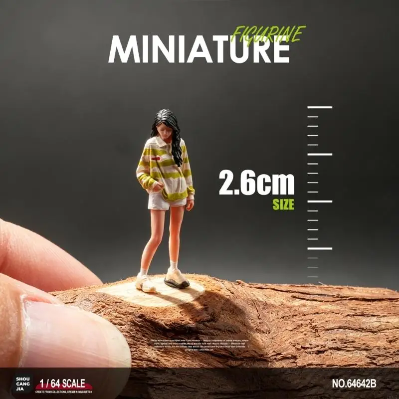 Gestreifte Mädchenfigur, Modell, Maßstab 1:64, handbemalte Miniaturfigur für architektonische Darstellungen, Dioramen, B03E – Detail 6