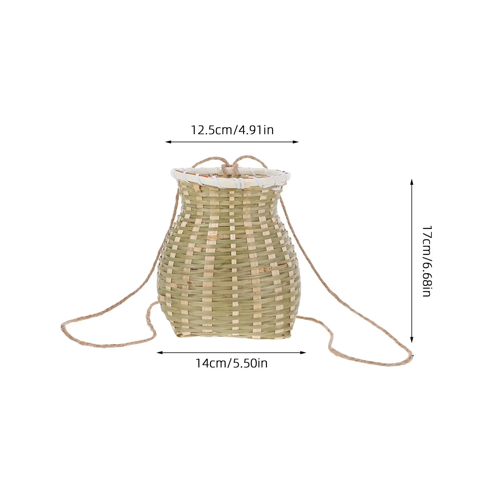 المنسوجة يدويا الخيزران سلة الظهر الصغيرة ريفي متعددة الأغراض تخزين حقيبة DIY بها بنفسك اللوحة الدعامة المنسوجة حامل الأداء