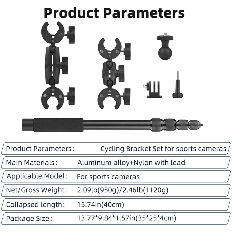 New-Sports Camera Accessory Kit For Insta360 DJI Gopro Panoramic Selfie Stick For Gopro DJI Monopod Mount Bracket Accessory