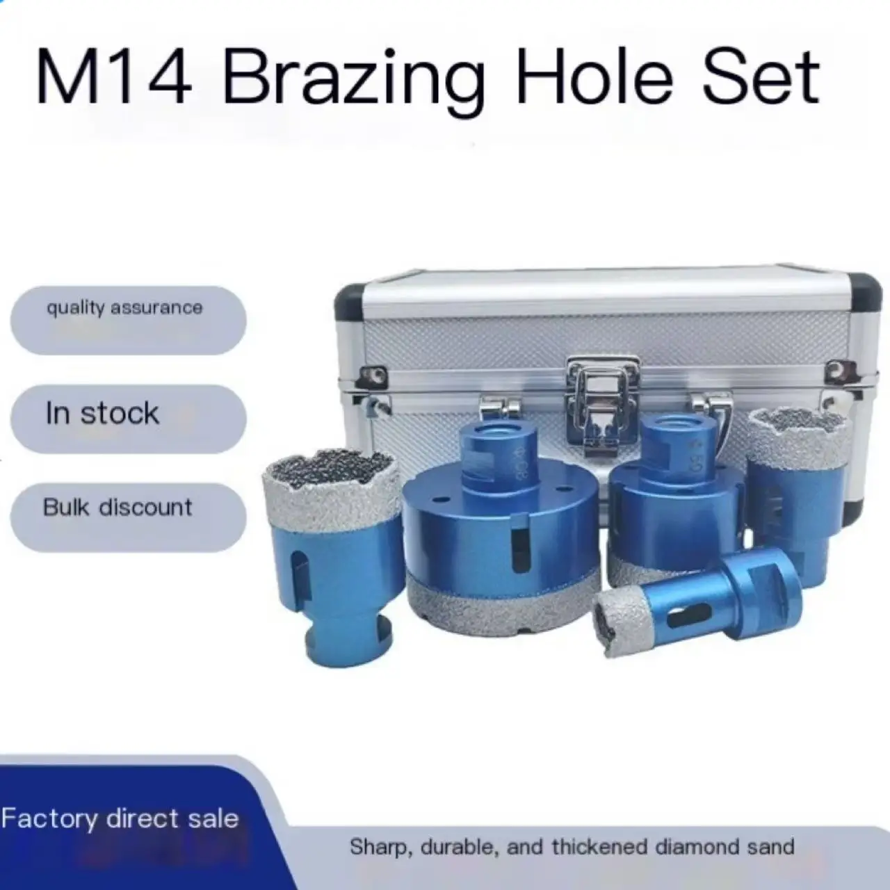 

M14 Brazing Hole Opener Set 5 - Piece Diamond Coated Drill Bits for Tile Marble Ceramic