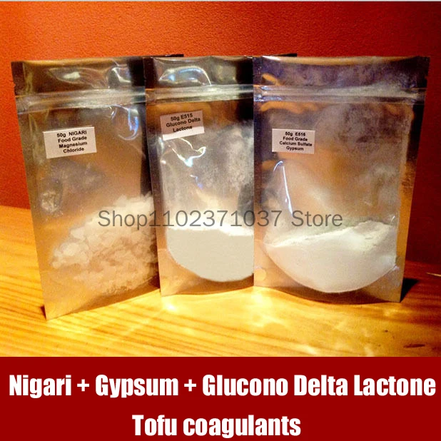 Tofu coagulants : Nigari + Gypsum + Glucono Delta Lactone