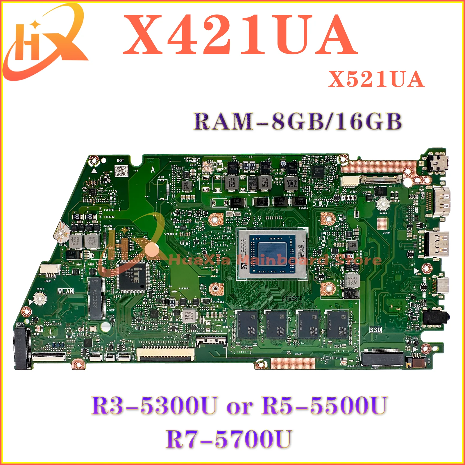 

KEFU X421UA Mainboard For ASUS X421UA D421UA M421UA M421UAY M533UA D533MA Laptop Motherboard R3 R5 R7 RAM-4GB/8GB/16GB