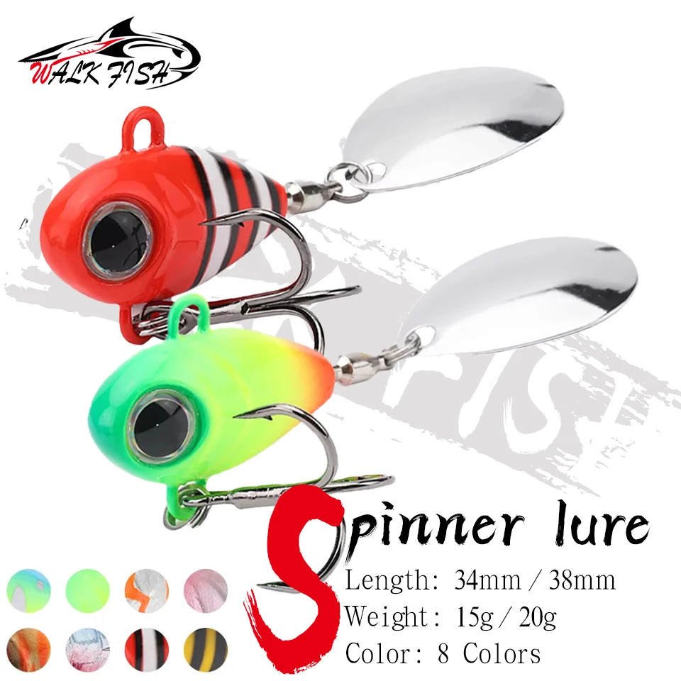WALK FISH 15g 20g Spinner Löffel Angelköder VIB Harter Köder Jig Vibration U-Boot Investment Rotierende Pailletten Little Cyclone