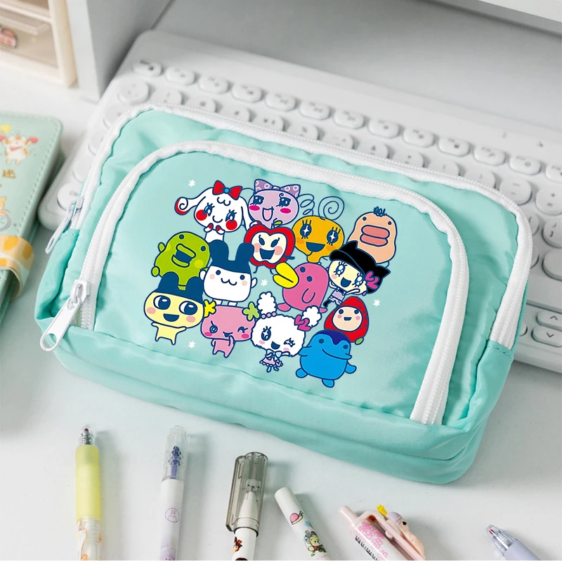 Tamagotchi Multi Layer Pen Bag Sweet Cute Girl BOY Pencil Case Fashion Large Capacity Pink Stationery Pouch Back To School Gift - view 6