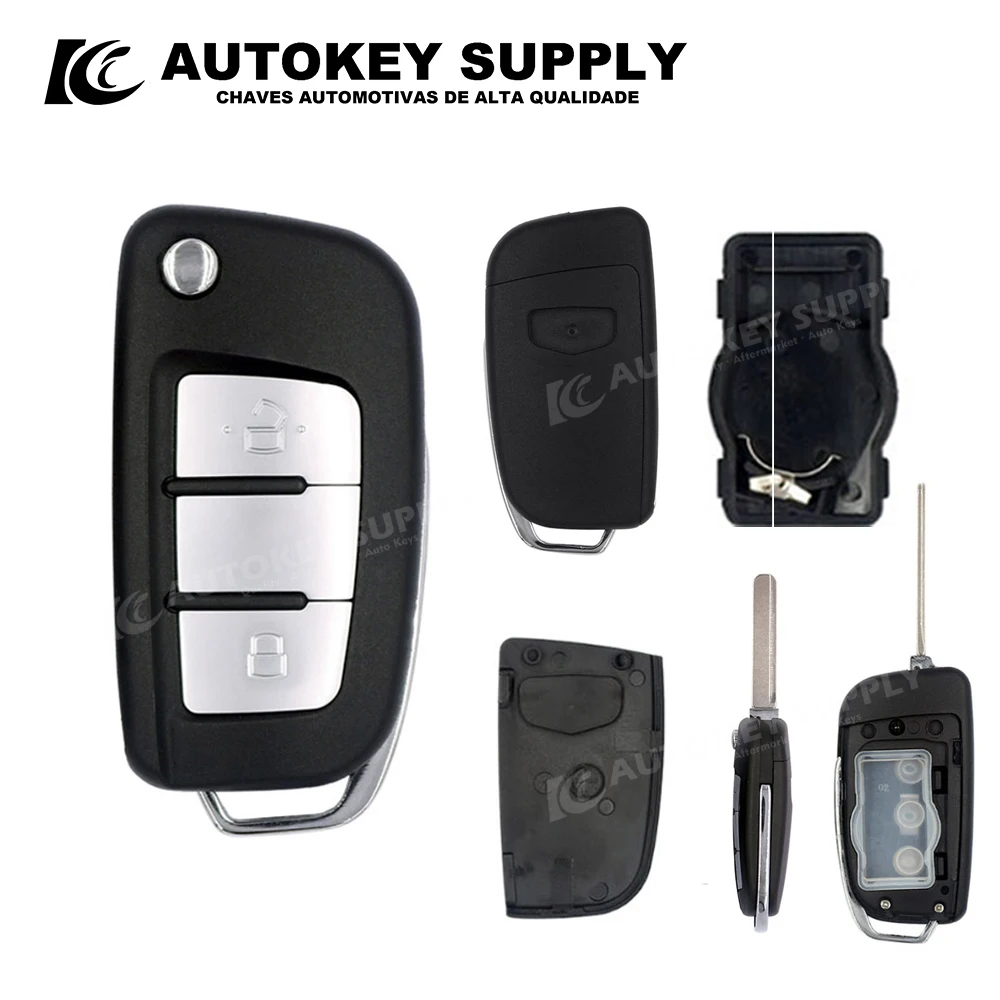 

ForGeely Smart Card Modified Blade Key Shell 2 Button Right Slot （With Logo) Autokeysupply AKGLF113