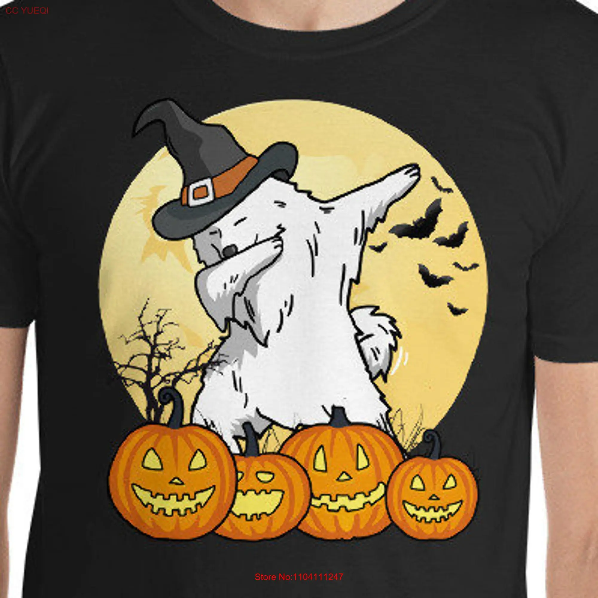 Dabbing Samoyed Halloween T Shirt Funny Dab Dance Dog  long or short sleeves