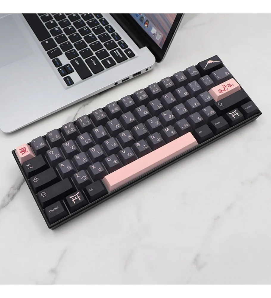 Night Cherry Keycap PBT Original Five-Sided Sublimation 136 Key Adaptation 61 64 68 104 108