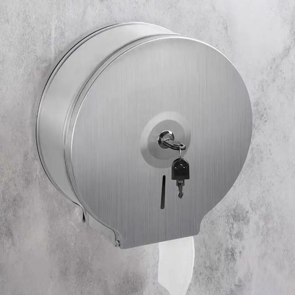 

Stainless Steel Toilet Paper Roll Box Wall Mount Serrated Paper Outlet Paper Towel Dispenser Waterproof with Key
