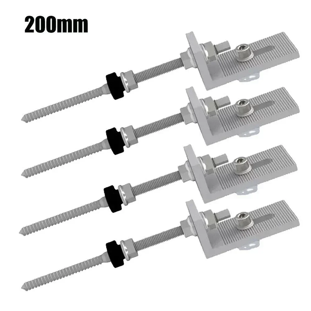 4Pcs 200/250mm Pole Screws With L Adapter Plate Solar PV Trapezoidal Sheet Metal Roof Fixture Solar Panel Racking Mounts
