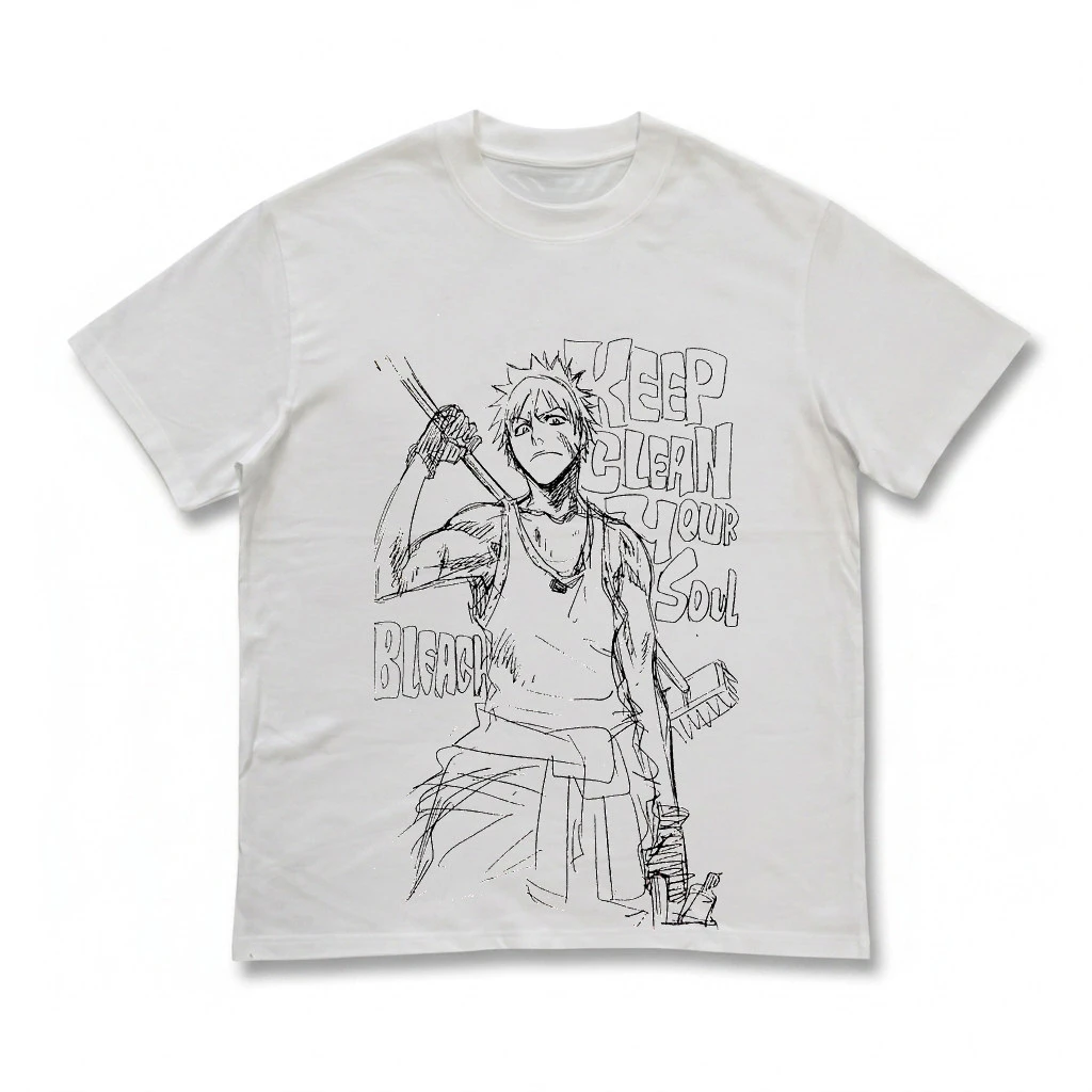 BLEACH Ichigo Kurosaki Zangetsu Soul Reaper Anime Y2K Ästhetisches Grafik-T-Shirt aus Baumwolle für Männer und Frauen, Streetwear-T-Shirt – Detail 6