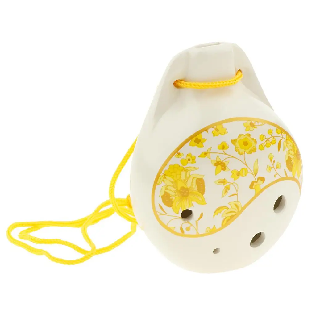 Ocarina de Cerámica de 6 Orificios en Clave de Do Alto, Instrumento Musical de Viento Esmaltado, Recuerdo para Oficina, Niños y Decoración del Hogar