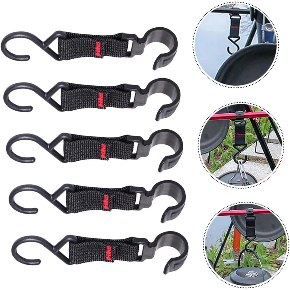 2/3/5 5pack lot 5pcs Strap S-Hook Awning Brackets Storage Hooks Camping Rack Hook Hanging Reliable Safe