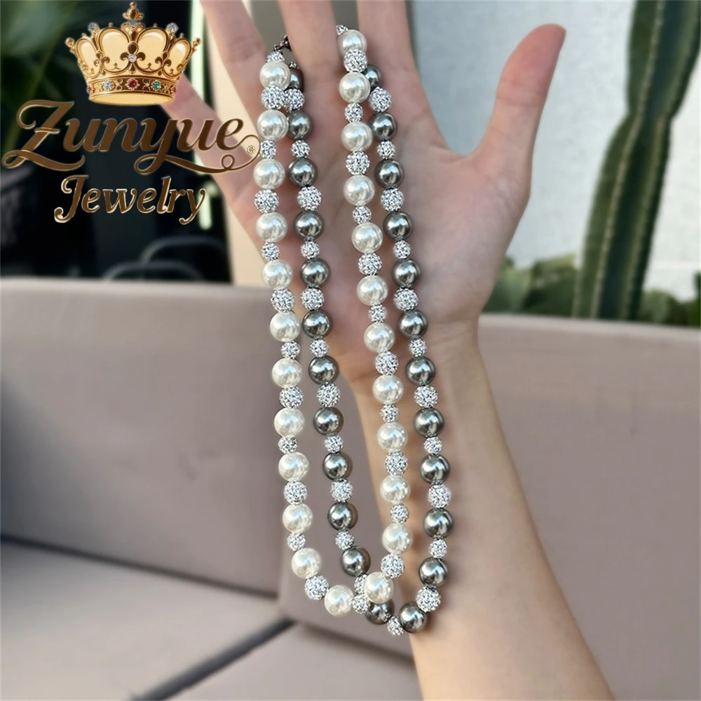 

Pearl Necklace Accessories Versatile High-End Design Sense Collarbone Chain Diamond Planet Sweater Chain Beaded Necklace Elegant