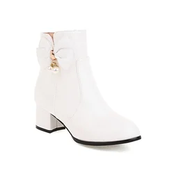 New Design Bow Women's Boots Fashion Womens Large Size 34-43 Boots Quality Women High Heels 2024 Hot Comfortable Women's Shoes
