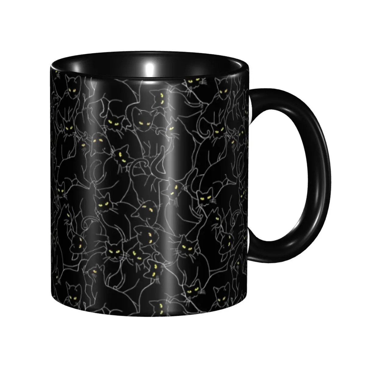 

Customized Cute Black Cat Coffee Mug DIY Funny Kitten Pet Lovers Ceramic Mug Creative Present
