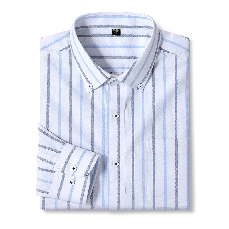 

BROWON Brand 2025 Spring Long Sleeves Shirts Mens 100% Cotton Striped Business Shirts for Men Daily Formal Work Tops Man