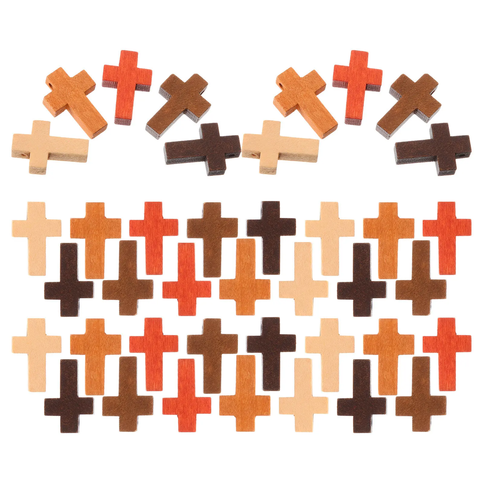 

50Pcs Wood Cross Charms Mini Pendant Jewelry Making Accessories for Necklace Bracelet Earrings Wooden Cross for Necklaces