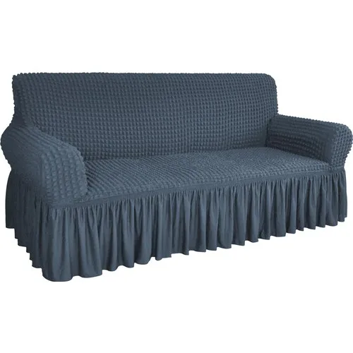 Bogda Gossamer Seat Sofa Cover Set Stretch Fitted Skirted Seat Sofa Cover (3kişilik) Set Fume