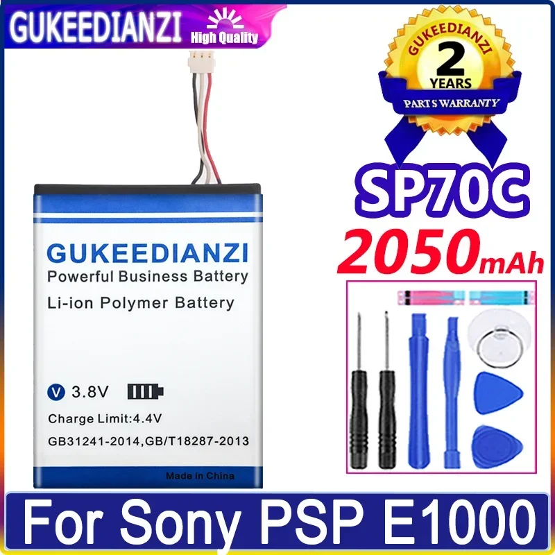 GUKEEDIANZI Battery SP70C 2050mAh for Sony PSP E1000 E1002 E1004 E1008, Pulse Wireless Headset 7.1 Batteries