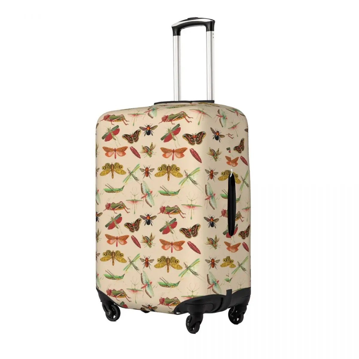 

Vintage Bugs And Insects Illustration Suitcase Cover Protection Elastic Trip Luggage Protector Covers for 18-32 Inch