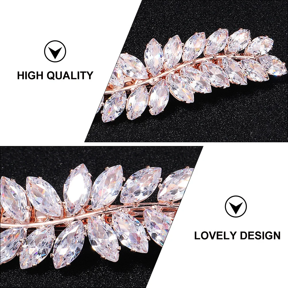 

1Pcs Elegant Hairpin Rhinestone Hair Accessory Fashionable Zircon Clamp Lightweight Hair Decor for Party and Daily Use