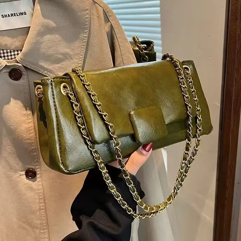 

2026 Fashion design - high-quality retro casual multi-layer chain shoulder crossbody bag for women