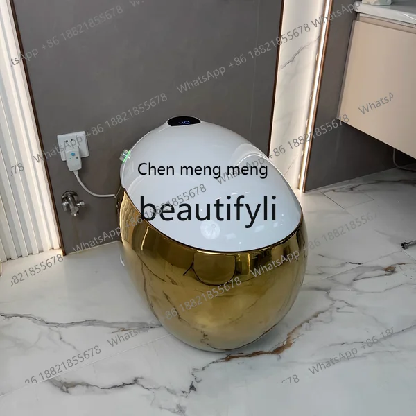 

Горячие продажи, бытовой интегрированный умный унитаз в европейском стиле в форме золотистого яйца, полностью автоматический унитаз без давления воды лими