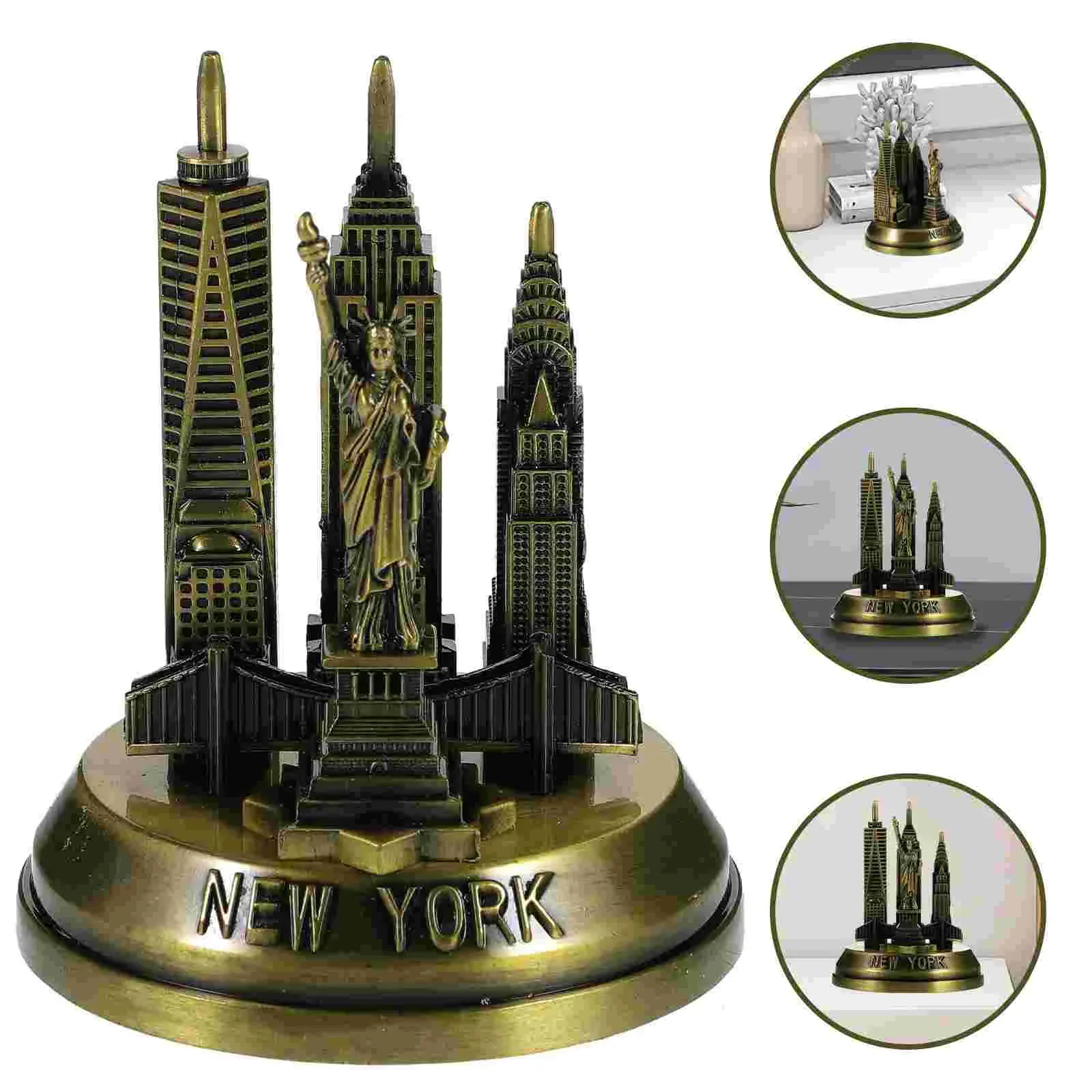 New York Landmark Metal Statue Metal Craft Alloy Landmark Architecture New York Building Model تحف كبيره للمنزل