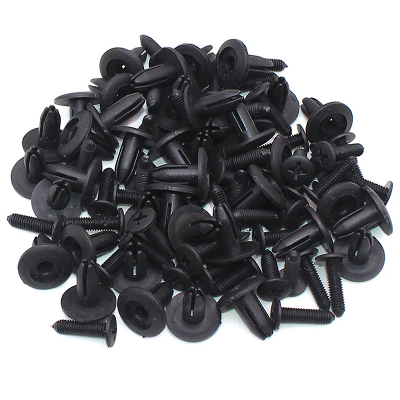 10/20/50Pcs Universal 8mm Hole Plastic Rivets Fastener Screw Car Bumper Fender Push Pin Clip Car Fasteners Clip Auto Accessories