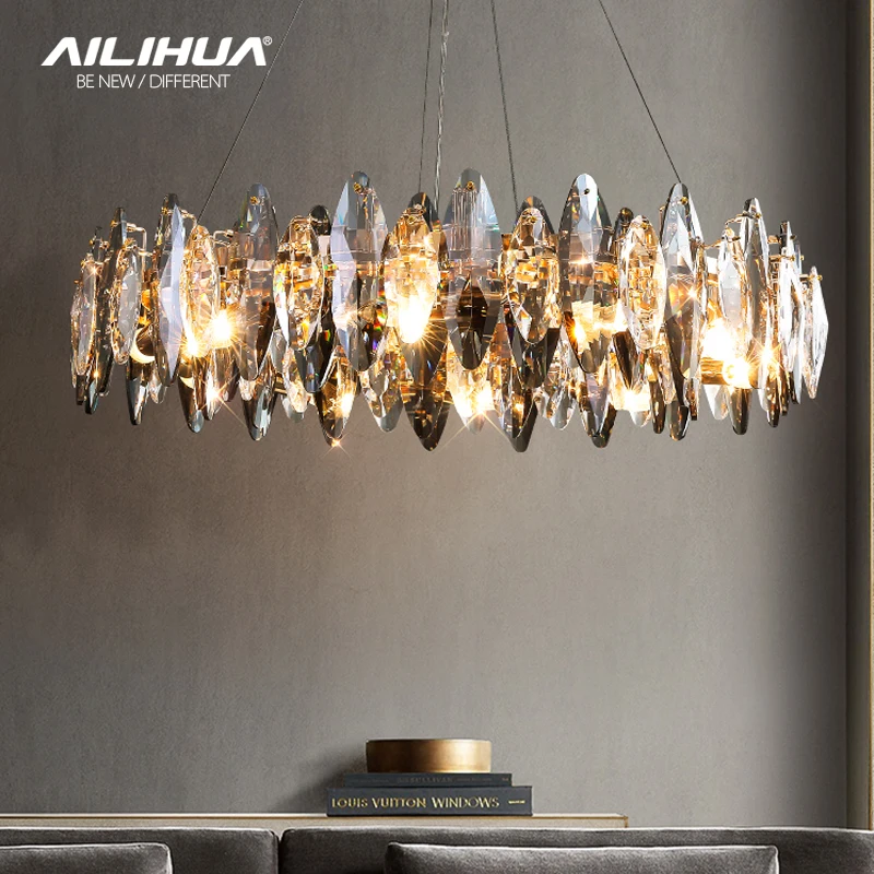 

Living room chandelier light luxury crystal modern simple and creative restaurant bedroom main light atmosphere household lamp