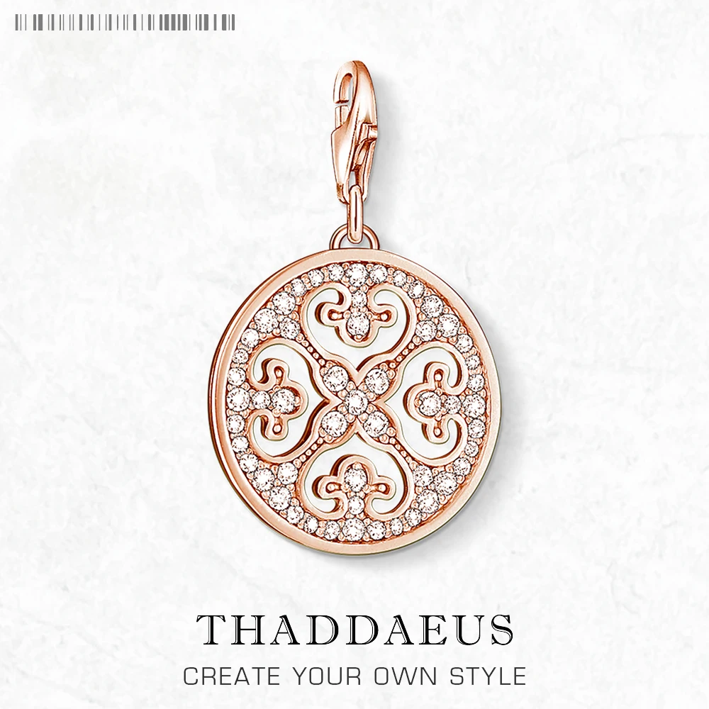 

New Rose Gold Ornament Pendant Lucky Charm Trendy Gift For Women Summer 925 Sterling Silver Jewelry