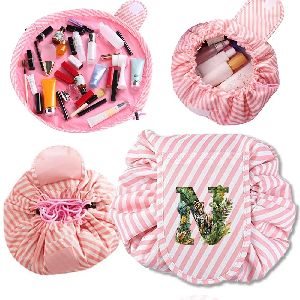 Makeup Bag Cosmetic Bag Women Drawstring Cosmetic Pouch Jungle Tiger Printing Series Portable Waterproof Toiletry Beauty Case