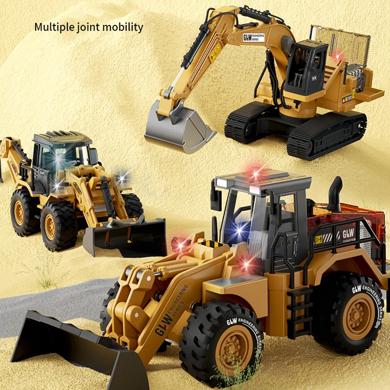 1:40 13 أنماط التراجع الضوء والصوت الهندسة شاحنة البناء دييكاست سيارة حفارة سبيكة لعب للأطفال الأولاد الهدايا #3