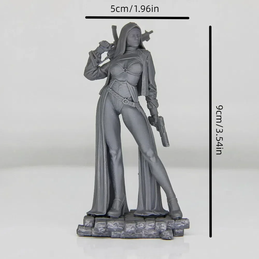 Woman With A Machine Gun Miniature Figure 1:24 Resin Model Kit Unpainted Plastic Model Kit  Anime Figure A563